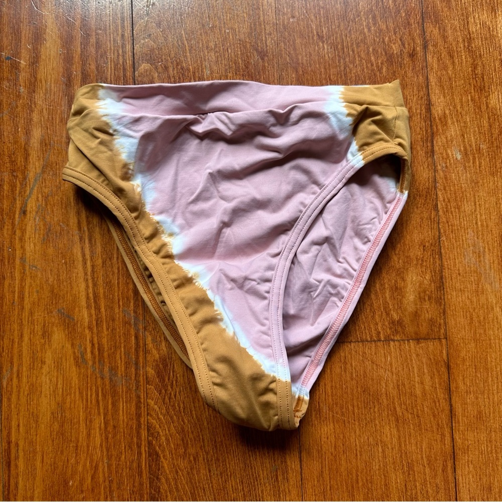 L*Space Striped Tie Dye Lizzie French Bikini Bottom XS